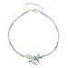 DIANE LO'REN Beach Boho Ankle Bracelet- White Mini Beads Blue Stone Pearl Charm Glass Bead And Starfish Anklets For Women