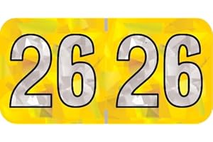 2026 Year Labels, Doctor Stuff 2026 Chart Stickers, Holographic Yellow Colored, USA Made Year Label for End Tab File Folders, 500 Labels per Roll, 1 Roll, 3/4" x 1-1/2"