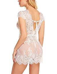 Klier - Conjunto de lencería sexy para mujer con encaje químico