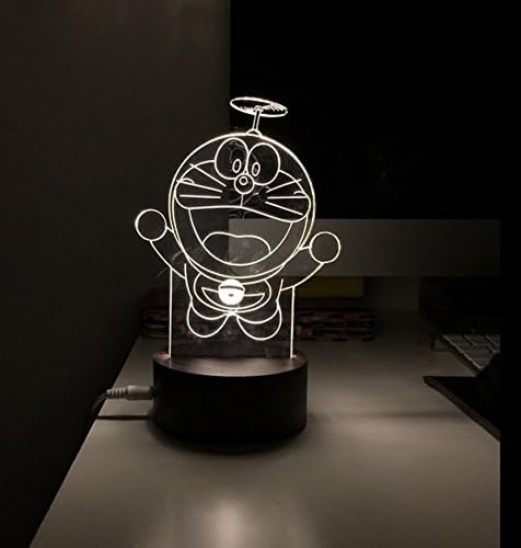 Protect 3d Glow LED Lamp America Art Sculpture Lights up in Different Colors and Produces Unique Lighting Effects and 3d Visualization Amazing Optical Illusion (Doraemon a dream)