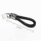 Hongyingcar Hand Made Leather Rope Weaving Keychain Car Key Pendant for BMW(Black)
