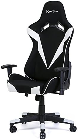 KingCore 2017 New Ergonomic Design Gaming Chair Stitching Lamination Fabric and PU Leather(White Part)