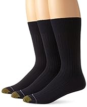 Gold Toe Men's Canterbury Dress Sock, Navy, Sock Size 10-13, 3-Pack(Shoe Size 6-12.5)