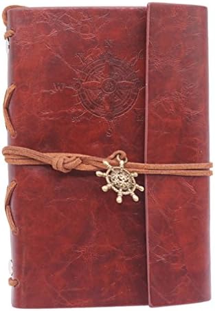 Vintage Pirate Note Book Traveler Notepad Book Leather Cover Blank Notebook Journal Diary Red brown 1 pcs 145 by 100mm