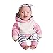 Baby Boys Girls Clothes Long Sleeve Hoodie Tops Sweatsuit Long Pants Outfit Set (Pink#1, 18-24 Months)