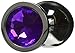 Aexge Medium Size Anal Plug, Stainless Steel with Purple Jewel