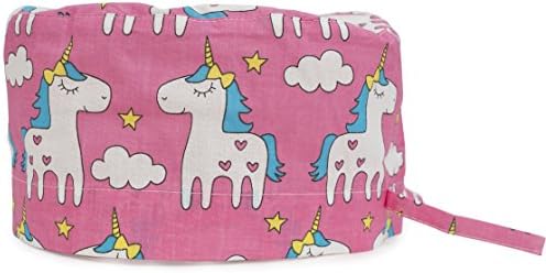 Scrub Cap Hat Unisex Animal Print Uniform Unicorn - Multicoloured - One size