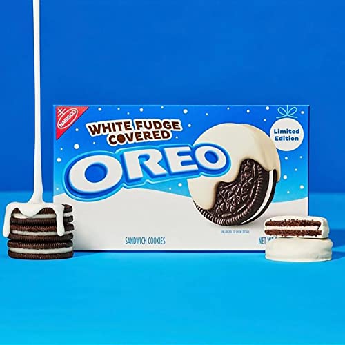 Oreo Limited Edition Sandwich Cookies, White Fudge Chocolate Covered, 8