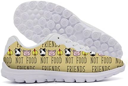 MADYI Animals Not Food Vegan Pattern Lightweight Breathable Sneakers Casual Shoes For Women