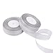Feyarl 1-inch Wide Glitter Metallic Sparkle Ribbon by 50-yards (2 rolls X 25yd) Crafters Wedding Holiday Ribbon Home Decoration Ribbon Gift Wrap Card Making Hair Bows Floral Projects (Silver)