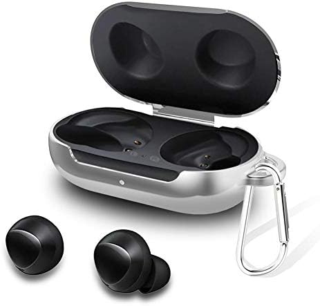 bulrusely Headphone Case Wireless Bluetooth Headphone Protection Case With Carabiner, PU Plated Drop-proof Siamese Case Carabiner For Samsung Galaxy Buds