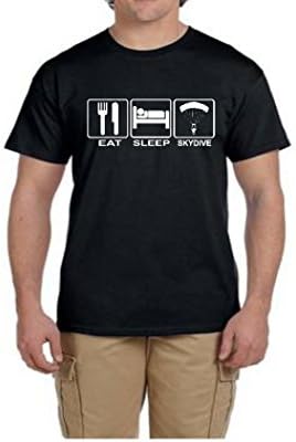 Eat Sleep Skydive Custom Made T-Shirt 100% Preshrunk Cotton.