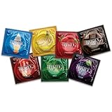 Trustex Super Flavor Assortment with Brass Lunamax Pocket Case, Premium Flavored Latex Condoms-24 Count