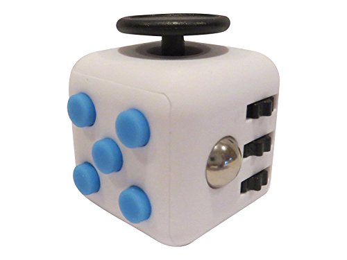 Westhun Fidget Cube Relieves Stress And Anxiety for Children and Adults Anxiety Attention Toy (Blue White)