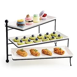 Sweese 3 Tiered Serving Stand, Foldable Rectangular