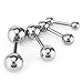 JEWELRIESHOP Assorted High Polished Stainless Steel Ball Barbell Helix Cartilage Tragus Ear Lobe Stud Earring (02. Steel Black)