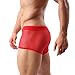 Men's Boxer Briefs Sexy Mesh Breathable Underwear Low Rise Cool Boxer(36Hong,M)