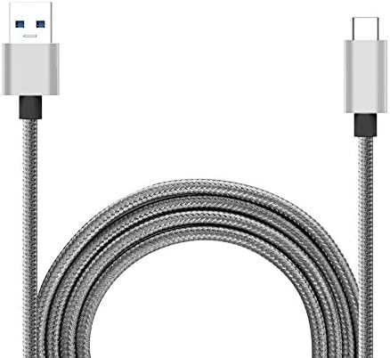 ZEFR USB-C (Type C) to USB 3.0 SuperSpeed Durable Braided Nylon Cable for Google Pixel, Nexus 6P 5X, HTC 10, OnePlus, LG G5 V20 G6 V30, Samsung Galaxy S8, Nintendo Switch [6.6ft - Silver/Grey]