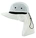 JFH GROUP Mens Womens Unisex Packable Wide Brim Summer Hat w/Neck Flap (F006 White)