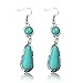 Tagoo Silver Alloy Tear and Round Turquoise Long Earring