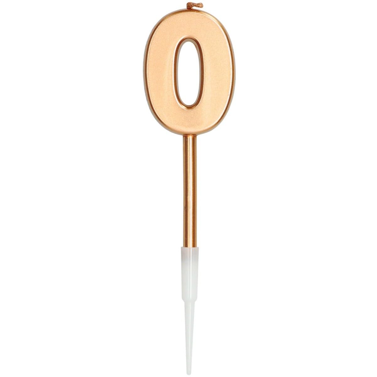 Folat 66036 Cake Candle Bronze Metallic Shiny Approx. 10 cm High Number 6