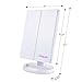 Tri-Fold Lighted Vanity Mirror with 21 LED Lights Touch Screen 1X/2X/3X Magnifying Makeup Mirrors, 2 Power Supply Modes
