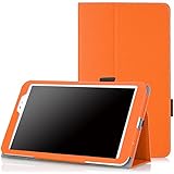 MoKo LG G Pad 8.3 Case - Slim Folding Cover Case with Built-in Hand Strap & Stylus Pen Loop for LG G Pad 8.3 Inch V500/V510/VK810 Verizon 4G LTE Tablet, ORANGE (With Smart Cover Auto Wake / Sleep)