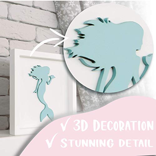 Tideandtales Elegant 3d Mermaid Wall Decor Framed Wood Decor 3 X Silhouettes In Pastel Colors Mermaid Bathroom Decor Baby Shower Decor Mermaid Room Decor For Girls Bedroom Mermaid Art Pricepulse