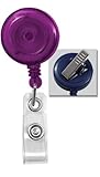 1 X Translucent Purple Retractable Badge Reel With Swivel Spring Clip by Specialist ID, Sold Individually