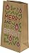 Christmas cookie and candy kraft lunch bags, 3 assorted holiday prints, 10.75