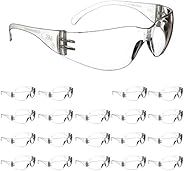 3M Safety Glasses, Virtua, 20 Pair, ANSI Z87, Anti-Fog Scratch Resistant Clear Lens, Clear Frame, Wraparound C