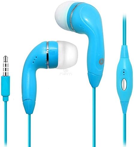 BargainPort Blue Color 3.5mm Audio Earphone Headphones Headset Earbuds With Microphone Hands Free For Samsung Galaxy J3 Eclipse SM-J327P