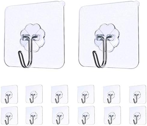 Haludock Strong Transparent Suction Cup Sucker Wall Hooks Hanger For Kitchen Bathroom 14pc
