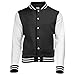 AWDis Hoods Varsity Letterman jacket Jet Black / White M