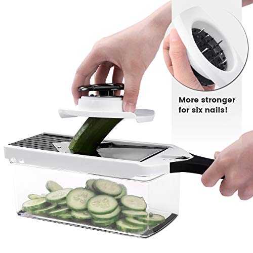 Adjustable Mandoline Slicer Vegetable Slicer - Godmorn 5 V Blades - V Slicer Veggie Slicer Mandoline Food Slicer - Mandoline Cutter Vegetable Cutter - Grater & Julienne Slicer - Thumbnail 3