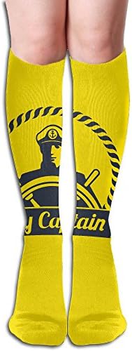 Cartooning Handsome Captain Compression Socks For Women &amp; Men Control Crew Socks Fit Best Stockings,Running, Medical, Athletic, Edema, Varicose Veins, Travel, Pregnancy.