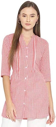 One Femme Women's Plaid Check Print Tunic