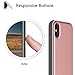 DesignSkin iPhone X Case, [Slider] [Sliding Card Holder Slot] Extreme heavy Duty 3-Layer Bumper Protection Shock Absorption Shockproof Wallet Cover with Card Holder Case for iPhone X - Matte Rose