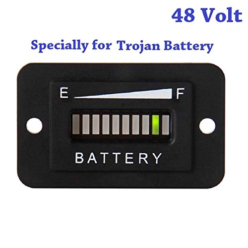 Searon 48 Volt Trojan Battery Indicator Meter Gauge for Yamaha EZGO Golf Cart Which was Equipped Trojan Batteries (48 Volt)