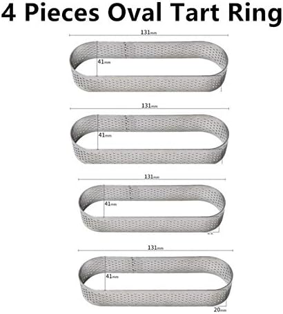 FTFSY Tart Cake Mold For Baking Dessert Ring Art Mousse Silicone 3D Mould Silikonowe Moule Tartlet Pan Pastry Tools,4 Pieces Oval Ring