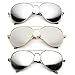 Silver Mirror Lens Aviator Sunglasses Cop Pilot Shades Patriotic