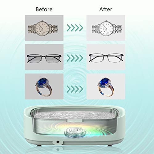 Venussar Ultraschallreinigungsgerät, 300ml Ultraschallreiniger, Mini Ultraschallreinigungsgerät Brille Uhren Schmuck Ringe Halsketten Zahnprothese