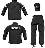 Trooper Kids 3 pc Black Tactical SWAT Uniform (L)