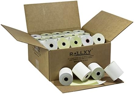 3'' x 95' White/Canary 2 Ply Carbonless Paper for Verifone Omni 480, 220, Verifone Printer 250, Verifone Printer 500, Verifone Printer 900, Verifone TRANZ 330 w/P250 PTR