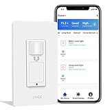 Eoce Smart Light Switch, Smart Switch with Motion Sensor, 10A Sensor Light Switch, PIR Occupancy Sensor Switch, WiFi enabled, Remote Control and Timer, Works  with Alexa and Google Assistant