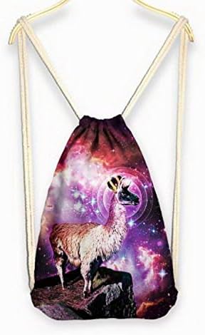 Pixel backpack - 2016 Womens Galaxy/Cat/Unicorn 3D Print Rope Backpack Bucket Canvas Bags Satchel style Elk King