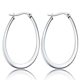 Besteel Stainless Steel Womens Teardrop Earrings Hoops 40MM 50MM 60MM