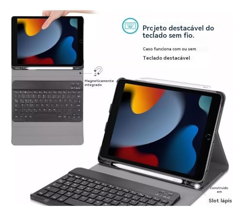 Capa + Teclado Bluetooth + Mouse Para Samsung Galaxy Tab A9+(2023) / A11+ (2025)