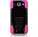Generic Hybrid Double Layer Fusion Cover Case with Kickstand for LG Optimus G Pro E980 - Retail Packaging - Black/Hot Pink