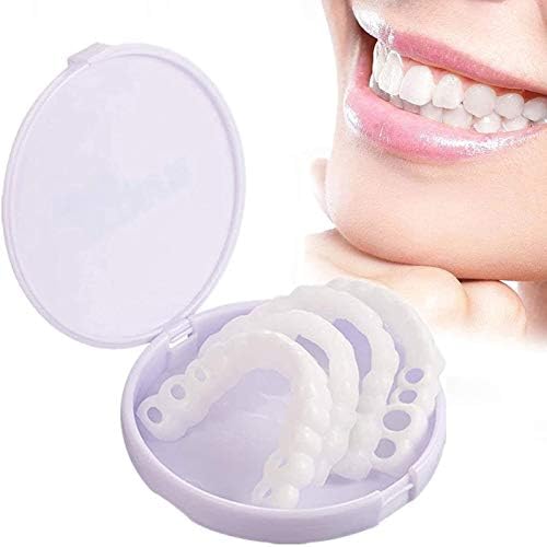 ZYR 2 Pairs Withing Veneers Snap on Good Smile Momentary Beauty Tooth Silicone Braces Magnificence Private Care Merchandise Denture Tooth 2 Higher and a couple of Decrease